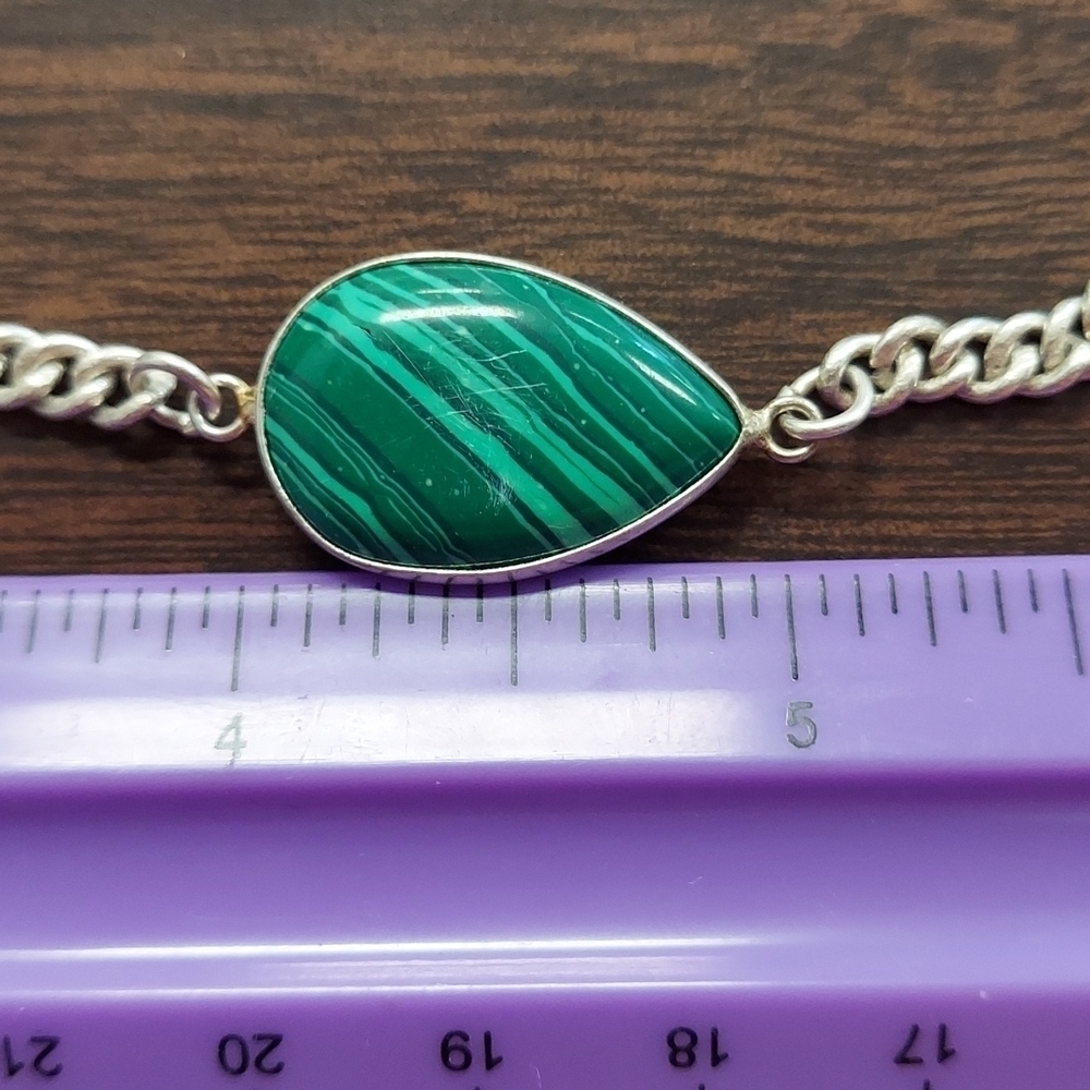 MALACHITE Sterling Silver Bracelet - Picture 2 of 5